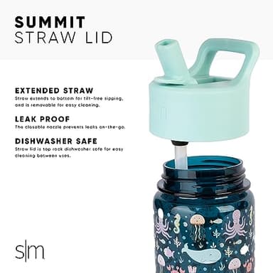 Simple Modern Bluey Kids Water Bottle Plastic BPA-Free Tritan Cup with Leak Proof Straw Lid | Reusable and Durable for Toddlers, Girls and Boys | Summit Collection | 12oz, Sky - Image 4