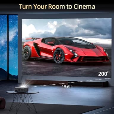 Outdoor Projector, [Portable with Bag] KSAN 200” Movie Projector with WiFi and Bluetooth, Native 1080P Full HD, 5W Speaker with Dolby, Video Projector Home Theater Compatible with Phone/TV Stick/PC - Image 5
