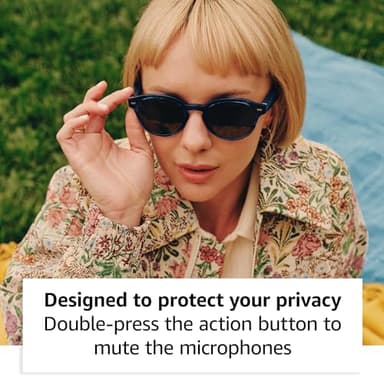 Amazon Echo Frames (newest model) + Echo Show 8 (newest model), Smart Glasses with Alexa, Round frames in Blue Tortoise with polarized sunglass lenses - Image 5