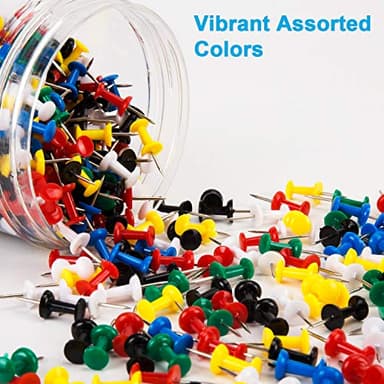 400Pcs Push Pins, Thumb Tacks for Bulletin Board, Stick Pins Thumb Tacks for Cork Board Wall Hangings, Office Tacks Color Pins for Desk Decor Organization (Assorted Colors) - Image 2