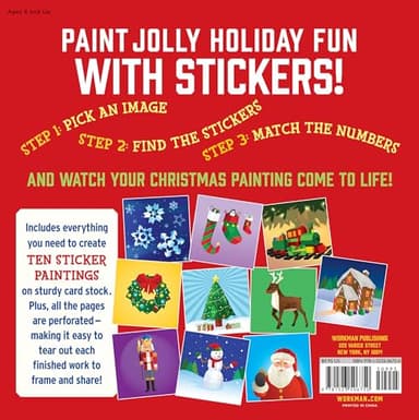 Paint by Sticker Kids: Christmas: Create 10 Pictures One Sticker at a Time! Includes Glitter Stickers - Image 2