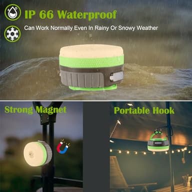 LIT-PaTH LED Camping Lantern, Rechargeable Light with Magnet Base, 2200 mAh, Survival Kit for Emergency, Hurricane, Outage, Medium Green, 1 Pack - Image 5
