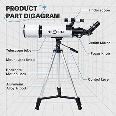 Telescope 80mm Aperture 600mm - Astronomical Portable Refracting Telescopes Fully Multi-Coated High Transmission Coatings AZ Mount with Tripod Phone Adapter, Wireless Control, Carrying Bag. - Image 4