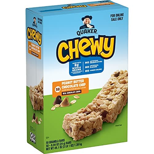 Quaker Chewy Granola Bars, Peanut Butter Chocolate Chip, 58 Count - Image 1