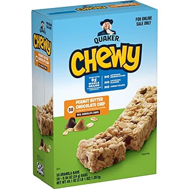 Quaker Chewy Granola Bars, Peanut Butter Chocolate Chip, 58 Count - Image 1