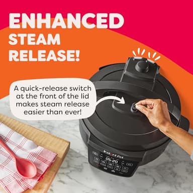Instant Pot 7.5QT RIO Wide, 7-in-1 Electric Multi-Cooker, Pressure Cooker, Slow Cook, Rice, Steamer, Sauté, Yogurt & Warmer, Wide Base, Large Searing Base, WhisperQuiet Steam Release - Image 7