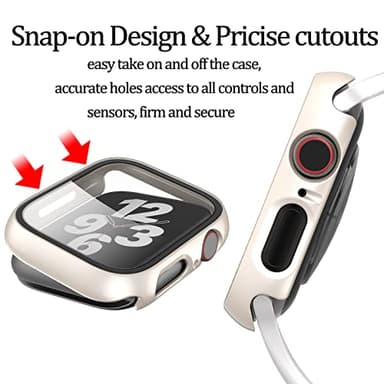 HASDON [12 Pack Case Compatible with Apple Watch 40mm SE 3 SE 2 Series 6 5 4 SE with Tempered Glass Screen Protector, Hard PC Bumper Overall Shockproof Protective Cover for iWatch 40mm Accessories - Image 4