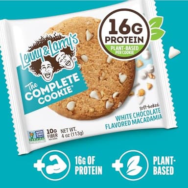 Lenny & Larry's The Complete Cookie, White Chocolate Flavored Macadamia, Soft Baked, 16g Plant Protein, Vegan, Non-GMO, 4 Ounce Cookie (Pack of 12) - Image 3