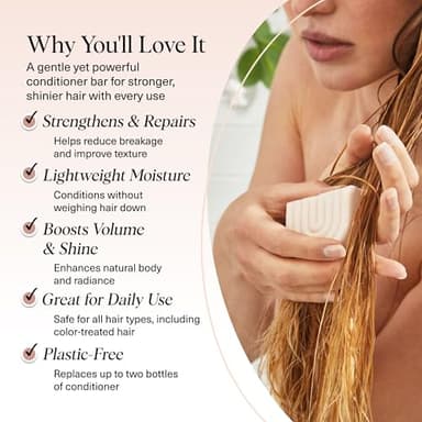 Kitsch Rice Water Hair Conditioner Bar – Soap Bar for Hair Care & Hair Growth – Conditioner for Women and Men – Moisturizing & Strengthening – Paraben, Silicone & Sulfate-Free - Made in USA – 2.7 oz - Image 3