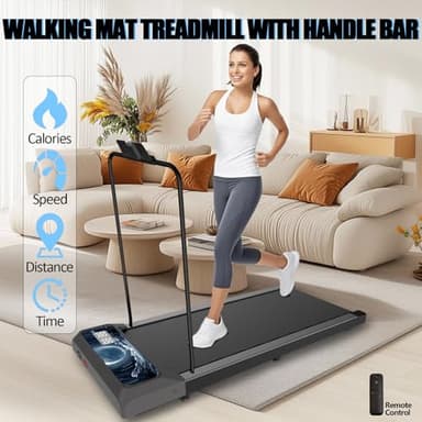 Upreign Walking Pad Treadmill, Portable Small Treadmills for Home & Office, 2.5HP Low Noise Treadmill with Remote Control, Compact Design - Image 2