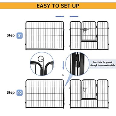 BestPet | Dog Playpen | 24 Inch, 24 Panels | Heavy Duty Metal Pet Exercise Pen | Indoor Outdoor Fence Panels | Rust-Resistant, Removable, Tool-Free Setup | Anti-Skid, Expandable Design - Image 6