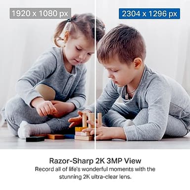 Tapo TP-Link 2K Pan/Tilt Indoor Security Camera for Baby Monitor, Pet Camera, Motion Detection & Tracking, 2-Way Audio, Cloud & SD Card Storage, Works w/Alexa & Google Home, Black, C211(2-Pack) - Image 3