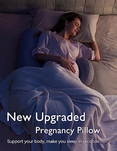 Momcozy Pregnancy Pillows, Original F Shaped, with Air Layer Cover, Grey - Image 2