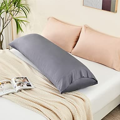 BEDELITE Body Pillow Cover, Rayon Made from Bamboo, Cooling Body Pillow Pillowcase for Hot Sleepers and Night Sweats, Breathable & Silky Soft Full Long Pillow Case Cover (Grey, 20x54 Inches) - Image 8
