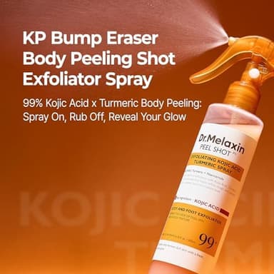 Dr.Melaxin Body Keratin Care Kojic Acid Turmeric Spray Gently Exfoliating Peeling Solution Korean Skincare All Skin Types 200ml - Image 4