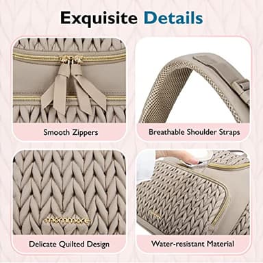 mommore Diaper Bag Small Diaper Backpack Stylish Baby Backpacks Travel Mini Maternity Bags with Insulated Pockets, Changing Pad, Stroller Straps - Image 5