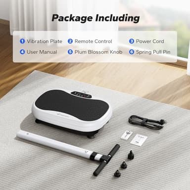 MERACH Vibration Plate Exercise Machine, Vibration Plate for Lymphatic Drainage Weight Loss, Vibrating Plate Exercise Machine with Handrails, Exercise Equipment for Women Men Home - Image 6