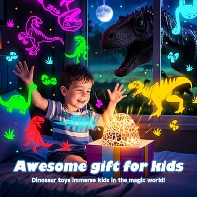 PIKOY Dinosaur Night Light Projector | 15 Sounds & 3D Films | 31Colors & Remote Control | Dinosaur Toys for Kids 3-8, Toddler Toys, Boys Room Decor, STEM Educational Gifts - Image 6