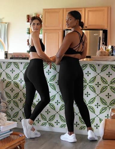 3 Pack Leggings for Women High Waisted No See-Through Tummy Control Soft Yoga Pants Womens Workout Athletic Running Leggings - Image 2