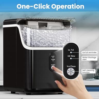 Electactic Countertop Nugget Ice Maker Pro - 34lbs/24H, Self-Cleaning Pellet Ice Machine with Soft Chewable Ice, One-Touch Operation for Home, Kitchen, Office,Party (Black) - Image 2