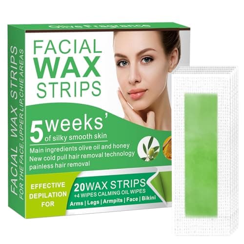 Wax Strips for Hair Removal - 98% Natural Formula for Sensitive Skin, Facial Hair Removal for Women - Gently and Quickly Removes Hair from Eyebrows, Lips, Body, Legs, and Bikini Line- Hypoallergenic - Image 1