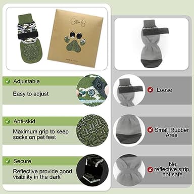 BEAUTYZOO Dog Socks to Prevent Licking Paws for Hardwood Floors Anti Slip, Dog Shoes Booties for Hot/Cold Pavement,Grippy Boots & Paw Protectors Traction Control for Small Medium Large Senior Dogs - Image 5