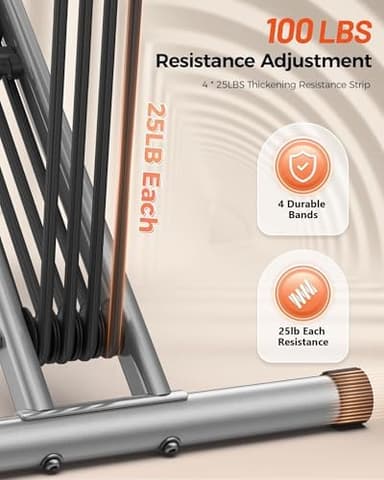 Sportsroyals Pink Squat Machine Rowing Machine for Home 2 in 1 Rower & Squat Assist Workout Foldable Rower for Home Full Body Worikout Adjustable 4 Resistance Bands 330lbs - Image 6