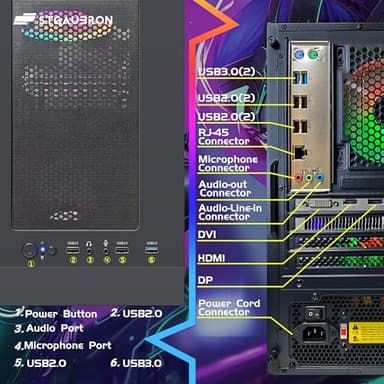 STGAubron Gaming PC Computer Desktop, Intel i7 Xeon E5, Radeon RX 550 4G, 16GB RAM, 512GB SSD, WiFi, BT 5.0, RGB Fan x3, Windows 11 Home, Gaming Computer Tower for Gamer,Streaming - Image 5