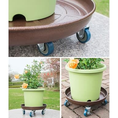 2 Pack 16" Heavy Duty Plant Dolly with Wheels, 320lbs Metal Rolling Plant Stand with Casters, Round Wheeled Planter Caddy Roller Base Carry Potted Tree Flower Pot for Indoor Outdoor Garden, Bronze - Image 7