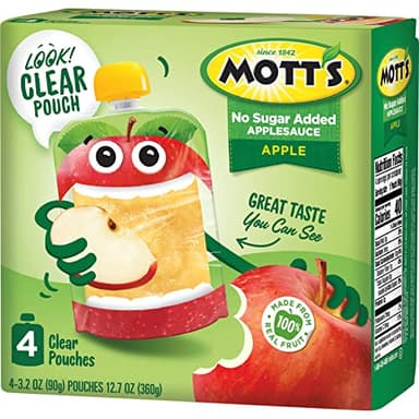 Mott's No Sugar Added Applesauce, 3.2 Oz Clear Pouches, 24 Count (6 Packs Of 4), Good Source Of Vitamin C, No Artificial Flavors - Image 14