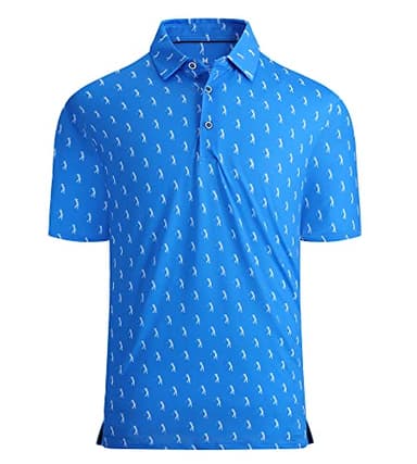 Alex Vando Mens Golf Shirt Moisture Wicking Quick-Dry Print Performance Polo Shirts for Men,Royal Sweep Men,XL - Image 1