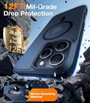TORRAS for iPhone 13 Pro Max Case [Fit for MagSafe][12FT Military Grade Drop Tested] Magnetic Translucent Shockproof Slim Tough Anti-Fingerprint Case for iPhone 13 Pro Max, Black - Image 4