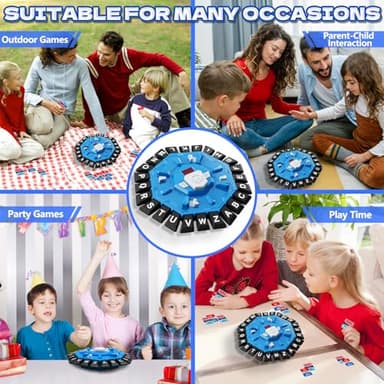 Resflycheng Word Game Family Board Game with Digital Display Timer and 2 Categories Modes Fun Fast-Paced 24-Letter Game for Learning Party Interactive (Blue) - Image 7
