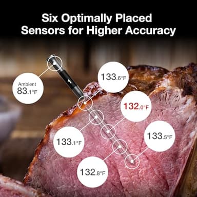 ThermoMaven Smart Bluetooth Wireless Meat Thermometer: Standalone Base, WiFi Unlimited Range, 6 Sensors with NIST Certified Accuracy, 2 Probes for Kitchen, BBQ, Grill, Oven, Smoker, Rotisserie - Image 4