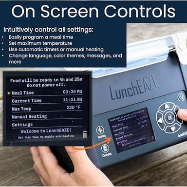 LunchEAZE Pro Cordless Heated Lunchbox – Battery-Powered, 4-Cup Capacity, 220°F Max, Automatic Scheduled Heating, Insulated Bag Included for Hot Meals Anywhere - Image 7