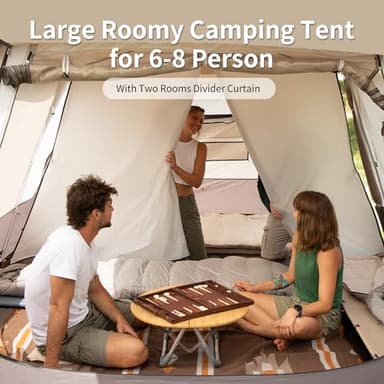 Naturehike Cape 6 Person 8 Person Camping Tent, 60S Easy Setup Instant Tent Pop up Tent, Waterproof Large Tall 6/8 Person Tents for Camping, Car Camping - Image 5