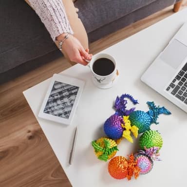 AUMEILLER 3D Printed Dragon,Articulated Winged Dragon,Executive Desk Toys for Kids (Rainbow) - Image 7