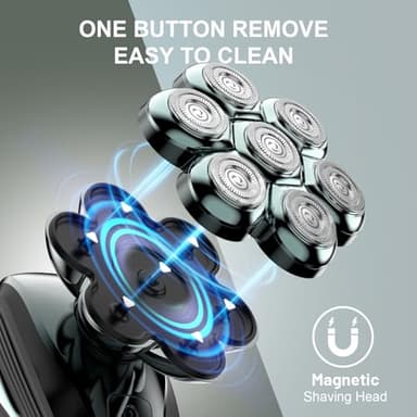 Head Shavers for Bald Men, Detachable Head Shaver, IPX7 Waterproof Wet Dry Bald Head Shavers, 7D LED Display Electric Rechargeable Head Shaving Kit with Type-C Charge - Image 4