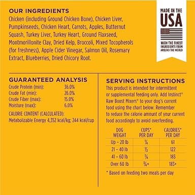 Instinct Raw Boost Mixers, Freeze Dried Dog Food Topper, Grain Free - Cage Free Chicken, 6 oz. Bag - Image 7