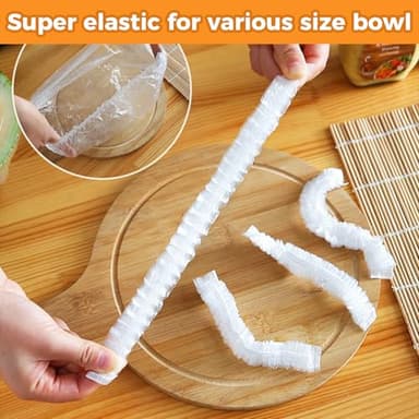 Plastic Bowl Coversfor Bread Proofing, Reusable Elastic Stretch Bowl Covers for Outdoor Food Fresh Keeping Bags, Leftovers, Shower Cap Hair Deep Conditioning (1) - Image 3