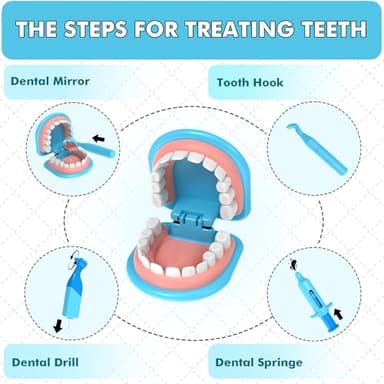Dentist Play Set for Toddlers 3-5 - Doctor Kit Toy Gifts for 3 4 Year Old Girls, Pretend Play Montessori Toys Teeth and Dental Playset Medical Kits for Boys Kids 2-4 5 6 7 8 - Image 3