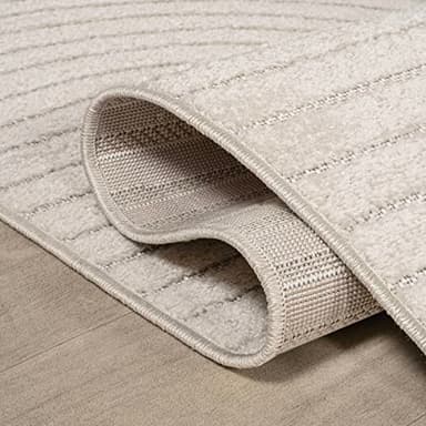 JONATHAN Y Hallie High-Low Curve Ivory/Cream Indoor/Outdoor Area Rug, 12x15, Minimalist, Pet Friendly, Non-Shedding, Stain Resistant, Hose-Washable for Backyard, Patio, Porch (SCN100B-15) - Image 5