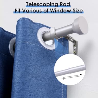 YAJUXIU Rustic Curtain Rod, Industrial Curtain Rods for Windows 72 to 144 Inches, Blackout Wrap Around Curtain Rod, for Indoor and Outdoor, Simple Modern Design, 30 to 144 Inches, Nickel - Image 5