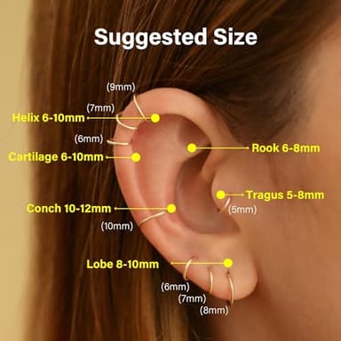 Small Cartilage Hoop Earrings for Women/Men, Thin Piercing Hoop Ring for Helix, Tragus, Conch, Nose (1 Pair 7mm,22g,14K Gold Filled) - Image 7