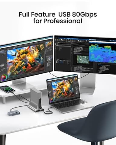 Silkland 80Gbps USB 4 Cable for Thunderbolt 5 Cable 10FT/3M, 120Gbps Bandwidth for 16K/Dual 8K, 240W Fast Charging, USB C Monitor Cable Compatible Thunderbolt 4/5/3, SSD, Monitor,MacBook M4 Pro,Dock - Image 7