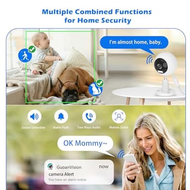 5G/2.4G Outdoor/Indoor Security Camera,1080P Baby/Elder/Dog/Pet/Nanny Camera with Phone App, WiFi Baby Monitor, Motion Detection, Alarm Siren, Night Vision, IP66 Waterproof, Two-Way Talk, SD/Cloud - Image 5