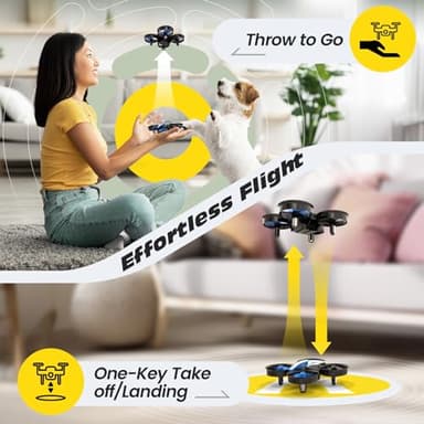 Holy Stone Mini Drone for Kids and Beginners RC Nano Quadcopter Indoor Small Helicopter Plane with Auto Hovering, 3D Flips, Headless Mode and 3 Batteries, Great Gift Toy for Boys and Girls, HS210 Blue - Image 2