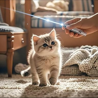 Koackl Cat Toy Pointer for Indoor, USB Rechargeable Toy, 3 Light Colors Cat Interactive Toys for Dogs, Cats, Pet Chase Toy for Fun Playing Training Exercise Indoors - Image 7