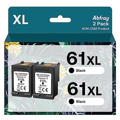 Abfray Remanufactured 61XL Ink Cartridge Replacement for HP Envy 4500 4502 5530 5535 5534 Officejet 4630 4635 DeskJet 1000 1010 1510, Black, 2-Pack - Image 1