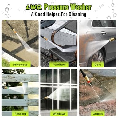 Pressure Washer, Power Washer with 4 Quick Connect Nozzles, High Pressure Cleaning Machine with Foam Cannon for Cars/Fences/Driveways/Patios/Home Cleaning - Image 4